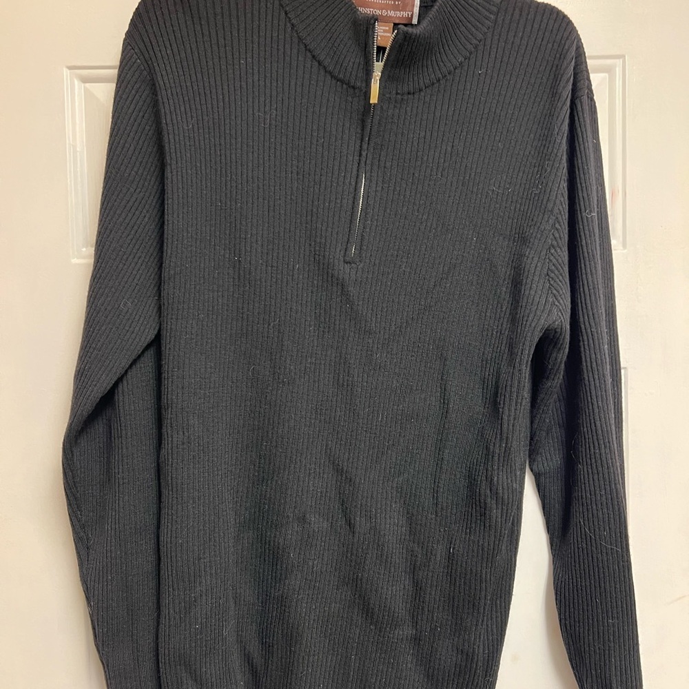 Johnston & Murphy Men's Black Zip-Up Sweater